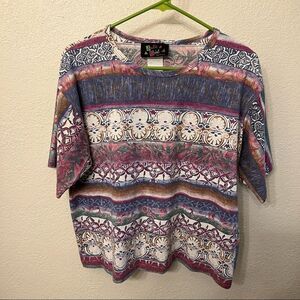 Julie Girl Multi Color Short Sleeve Tee Size Medium